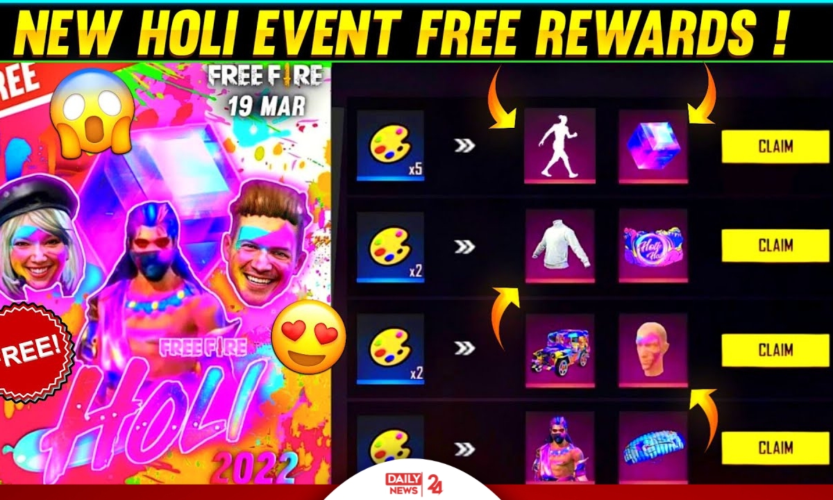 Celebrate Colors with Free Fire Holi Hai Event Exciting Rewards And Faded Wheel Details