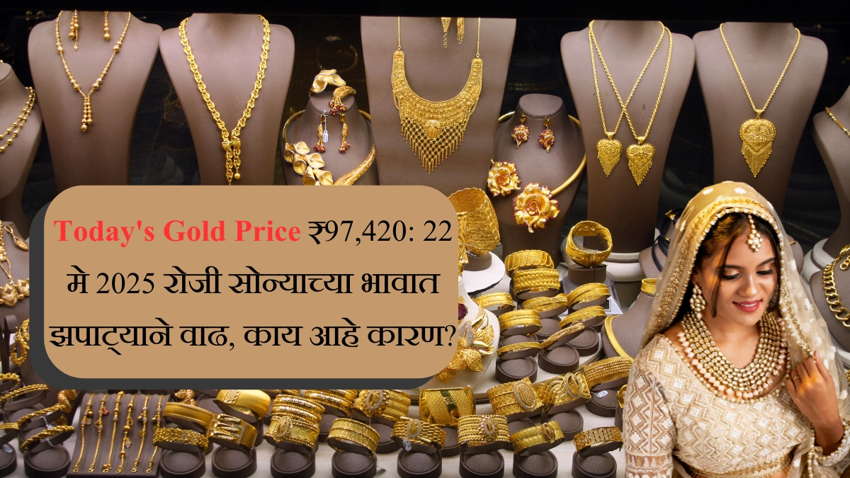 Today's Gold Price ₹97,420 22 मे 2025 रोजी सोन्याच्या भावात झपाट्याने वाढ, काय आहे कारण