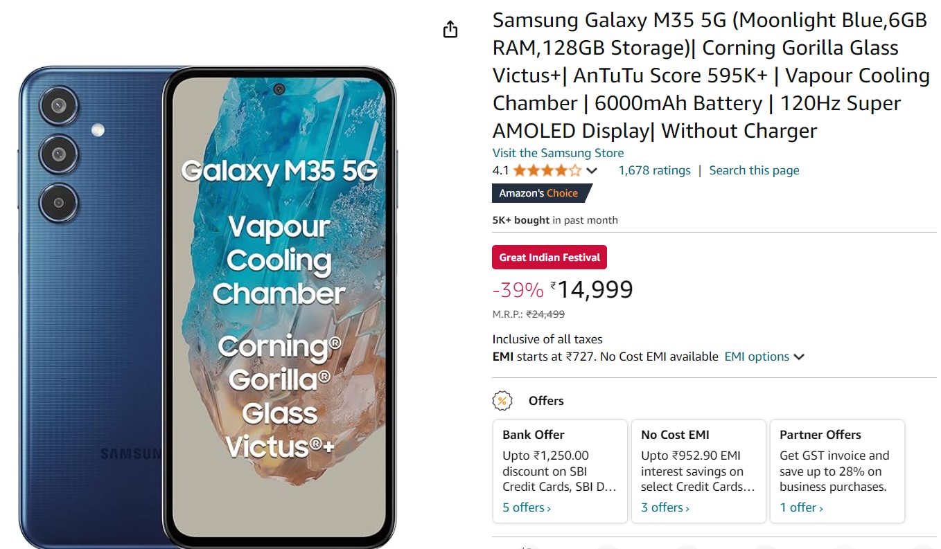 Samsung Galaxy M35 5G Discount Offer