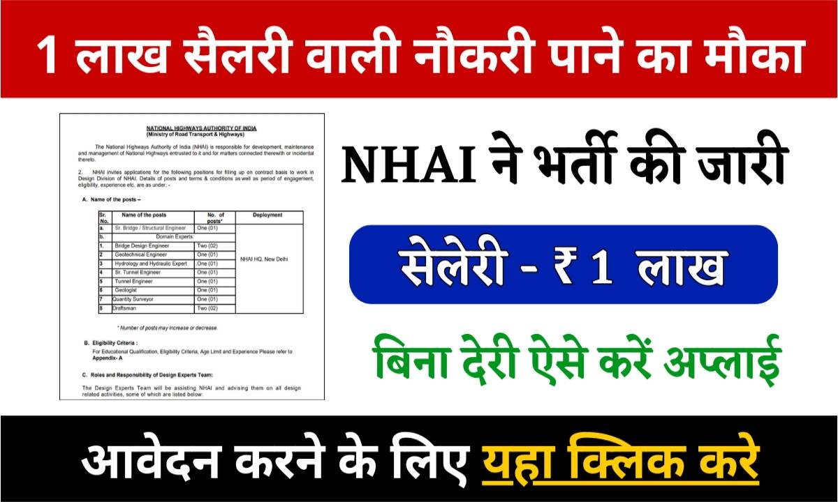 NHAI Job Opportunity 2024