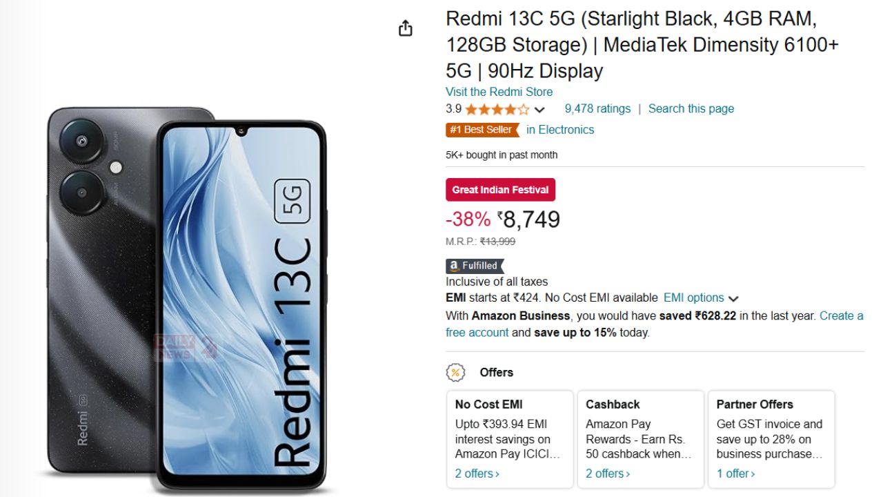 Redmi 13C 5G Price 