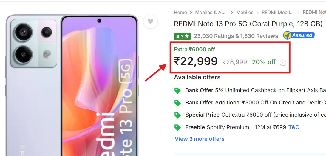 Redmi Note 13 Pro 5G Discount Offer 