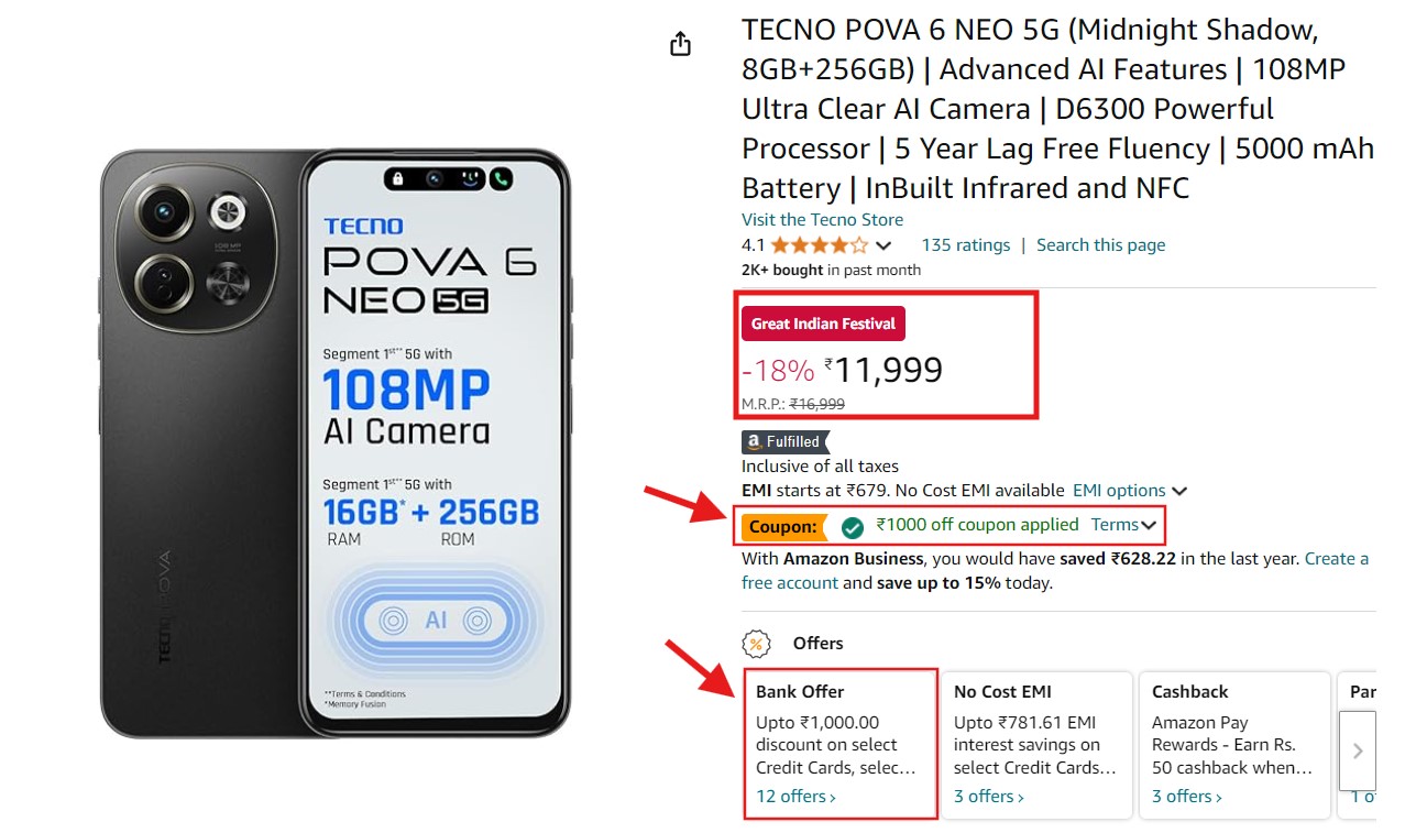 Tecno Pova 6 Neo 5G Discount Offer