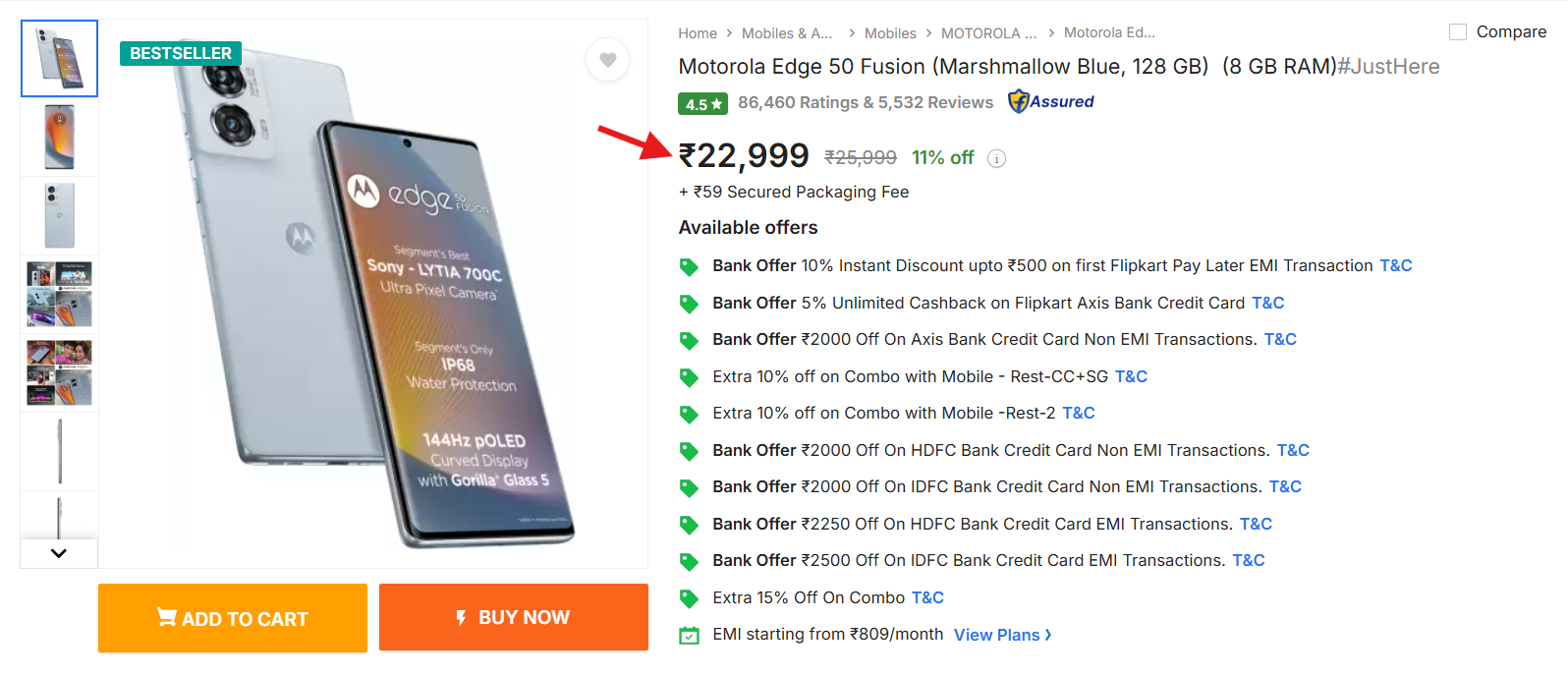 Motorola Edge 50 Fusion Discount Offer 