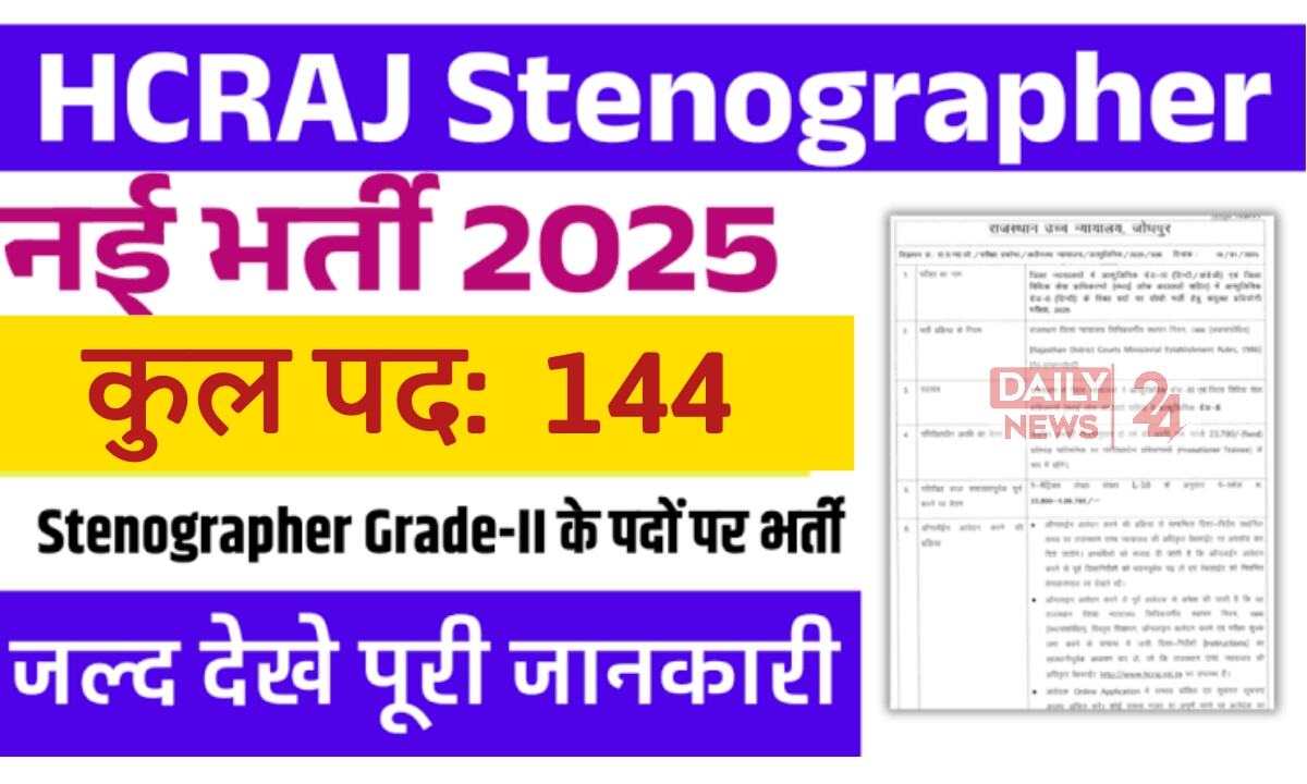 Stenographer Vacancy 2025