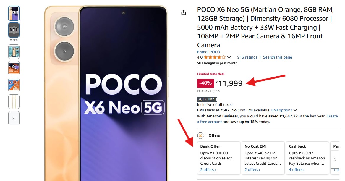 POCO X6 Neo 5G Discount Offer 