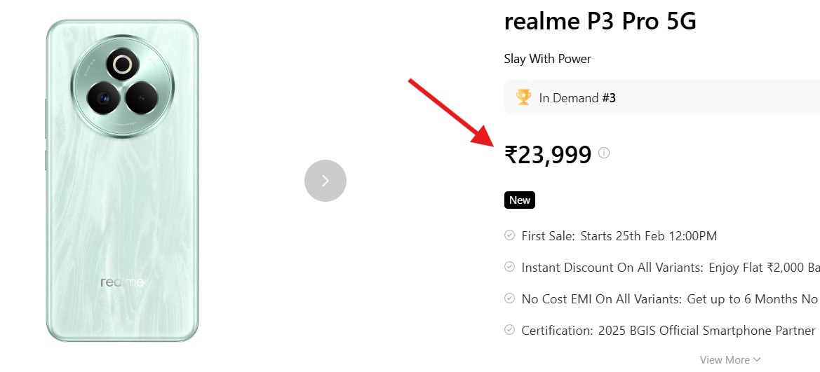 Realme P3 Pro 5G Price 