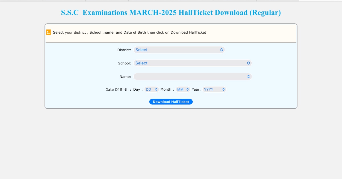 TS SSC Hall Ticket