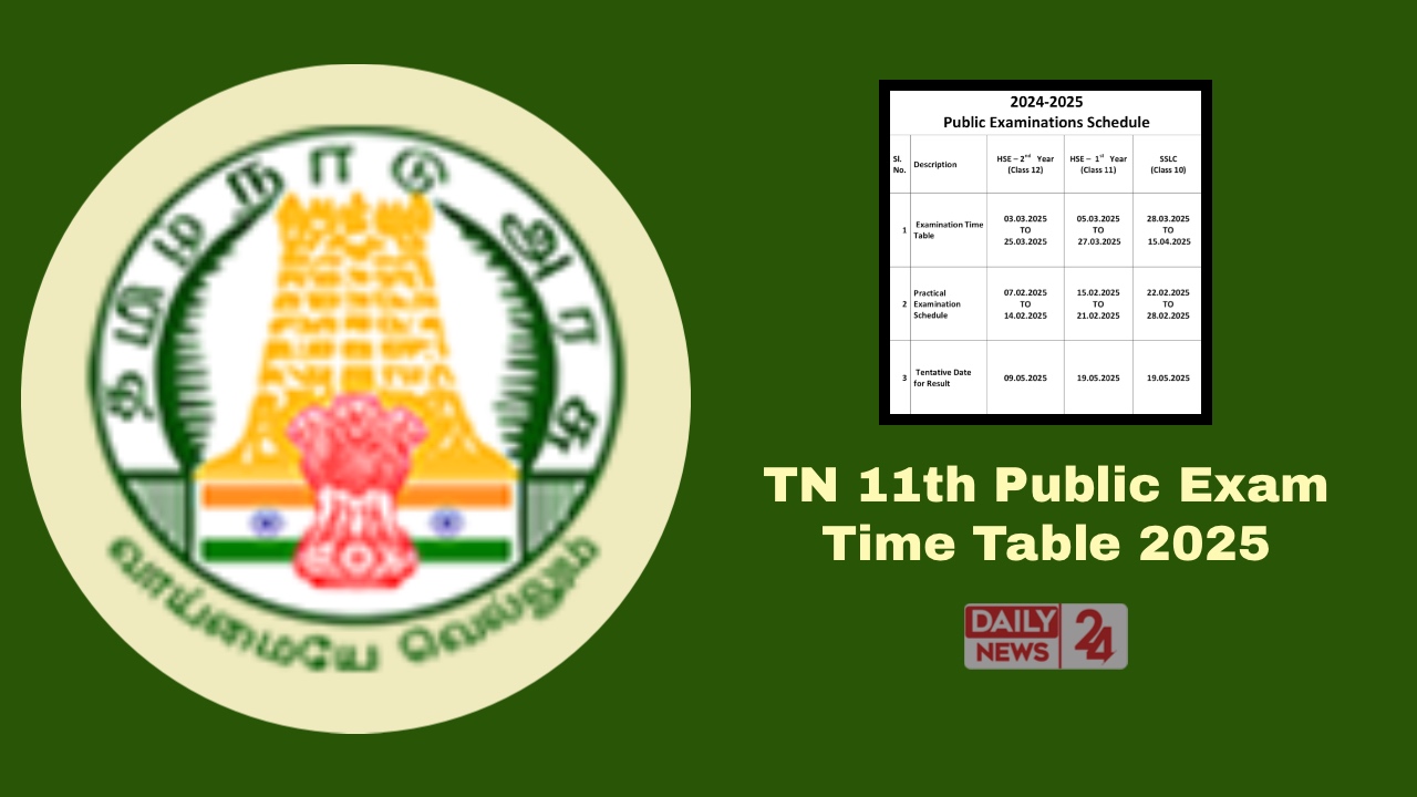 TN 11th Public Exam Time Table