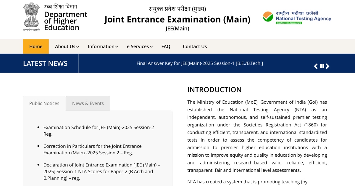 JEE Mains 2025 Session 2 Exam City Slip 