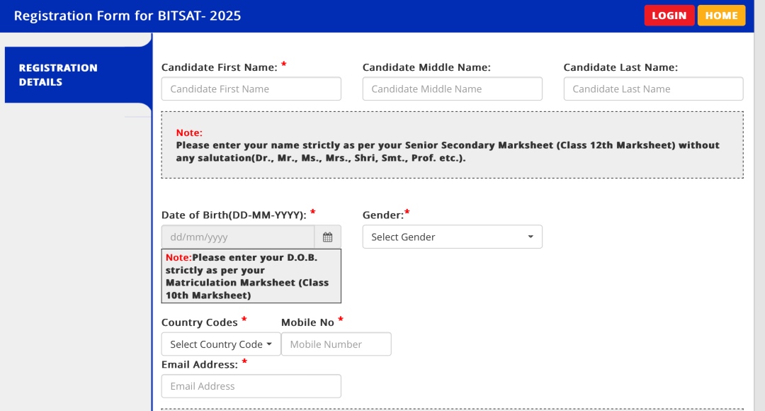 BITSAT Exam 2025 Registration 