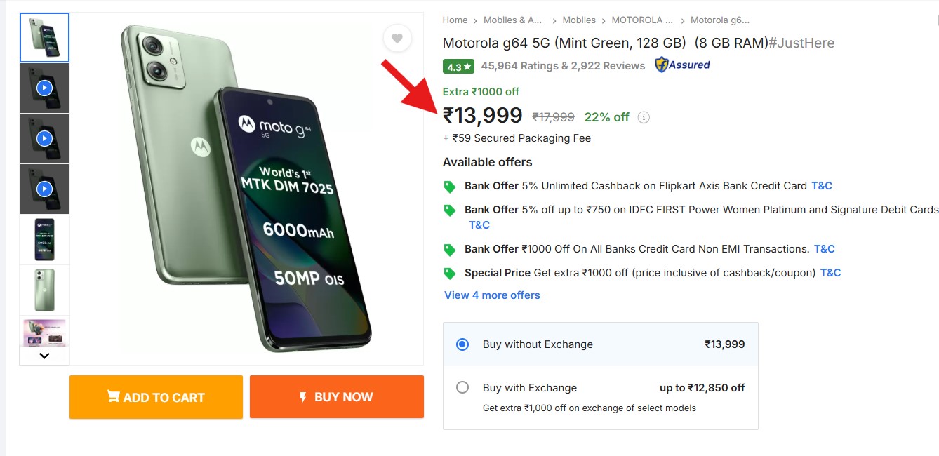 Moto G64 5G Discount Offer 