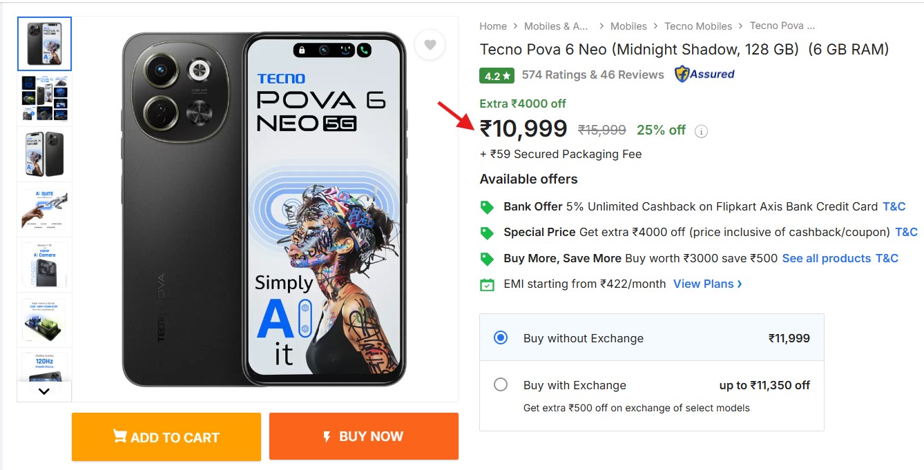 Tecno Pova 6 Neo 5G Price 