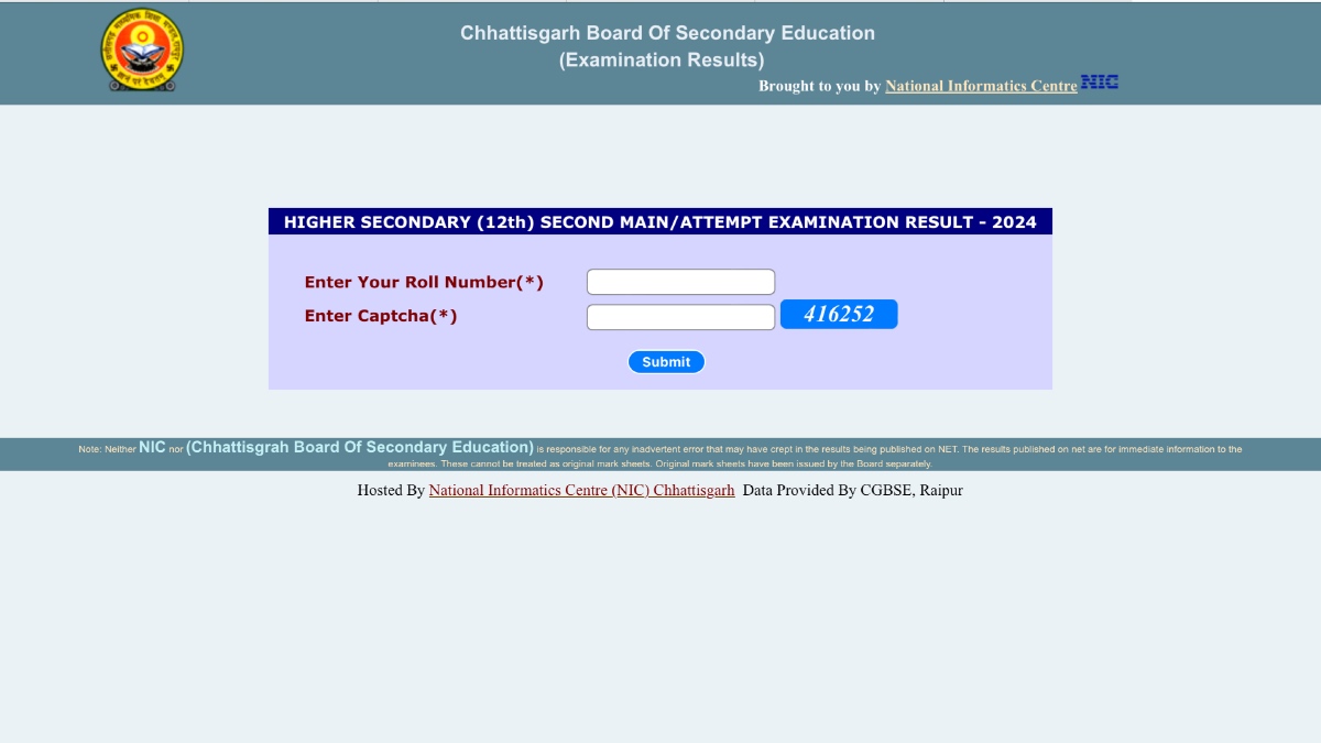 CGBSE Board Result