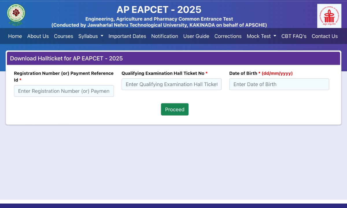 AP EAMCET Hall Ticket