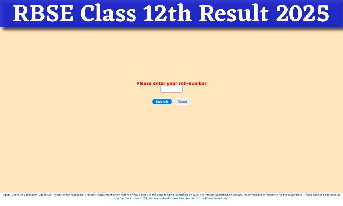 RBSE 12th Result