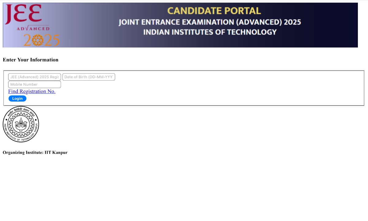 JEE Advance Admit Card