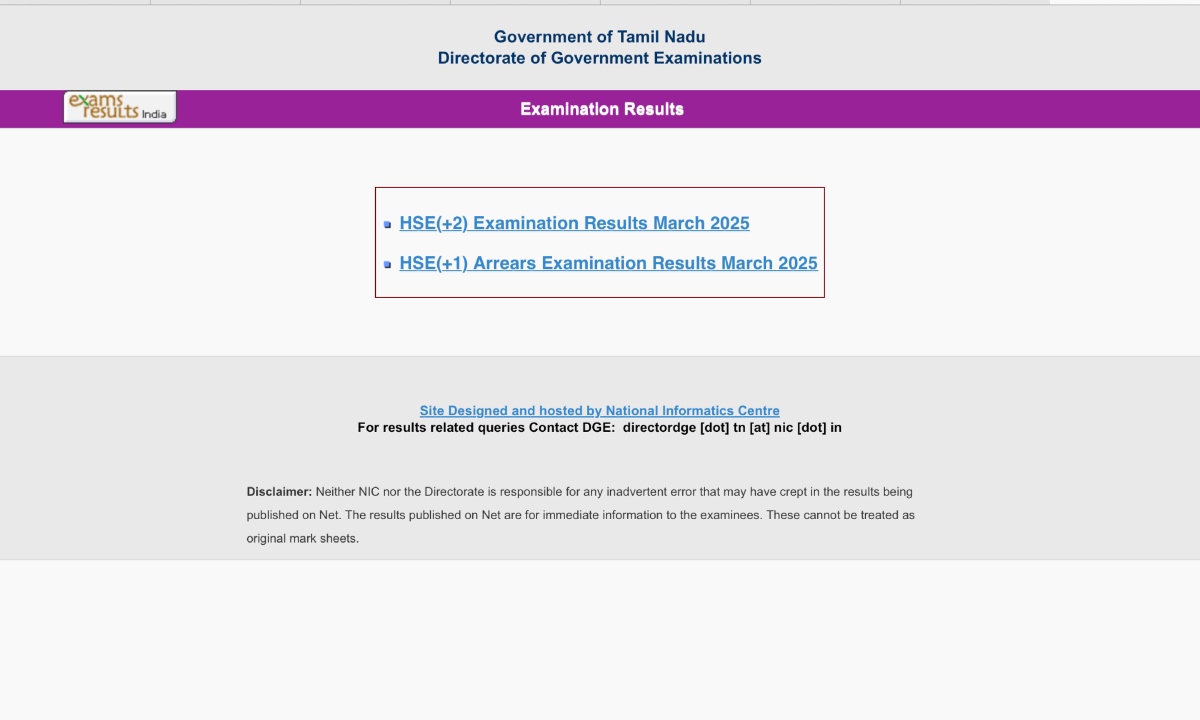TN SSLC Result