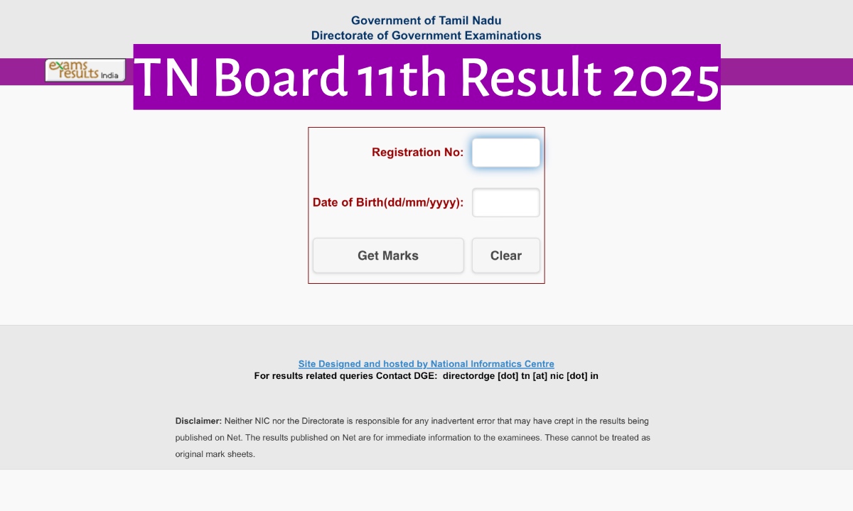 TN Board 11th Result