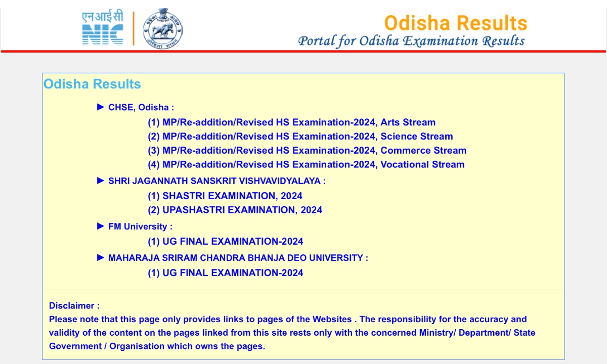 CHSE Odisha 12th Result