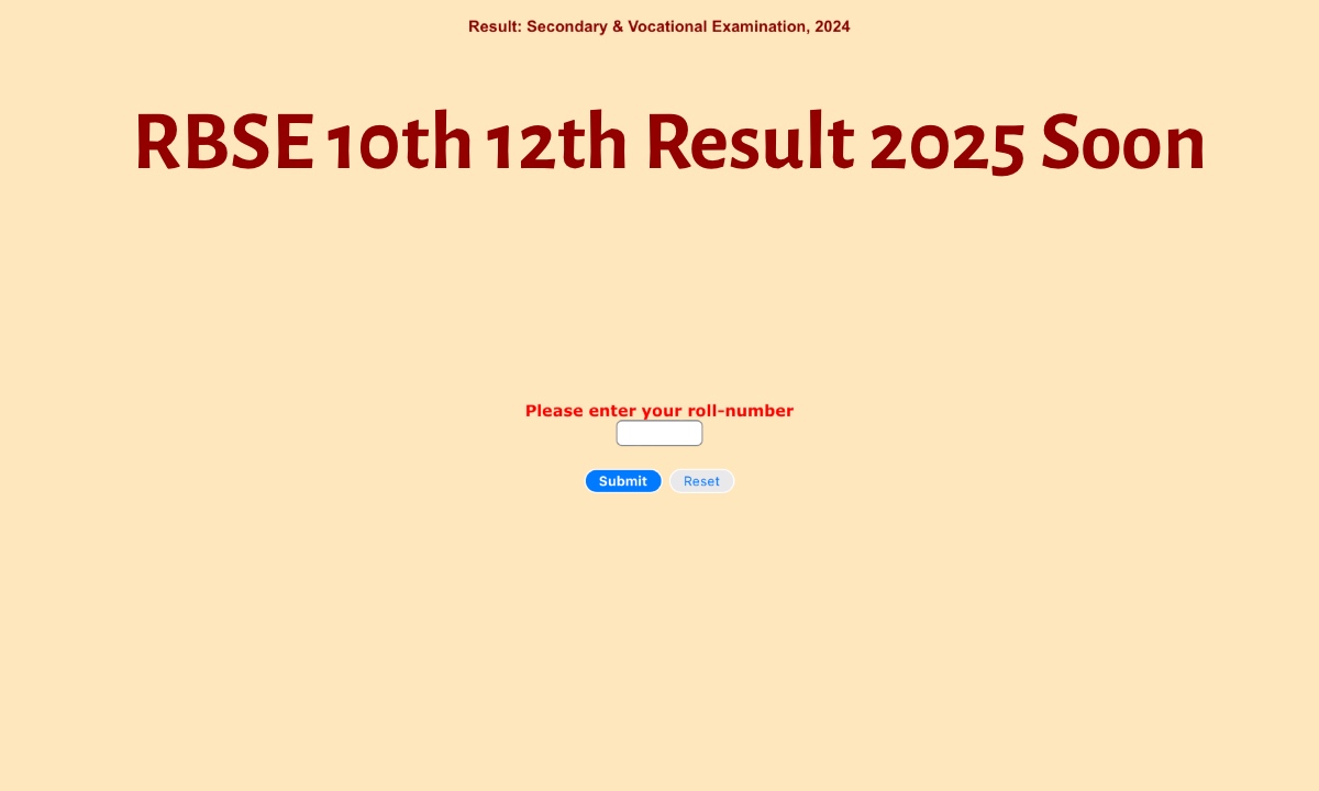 RBSE 10th 12th Result