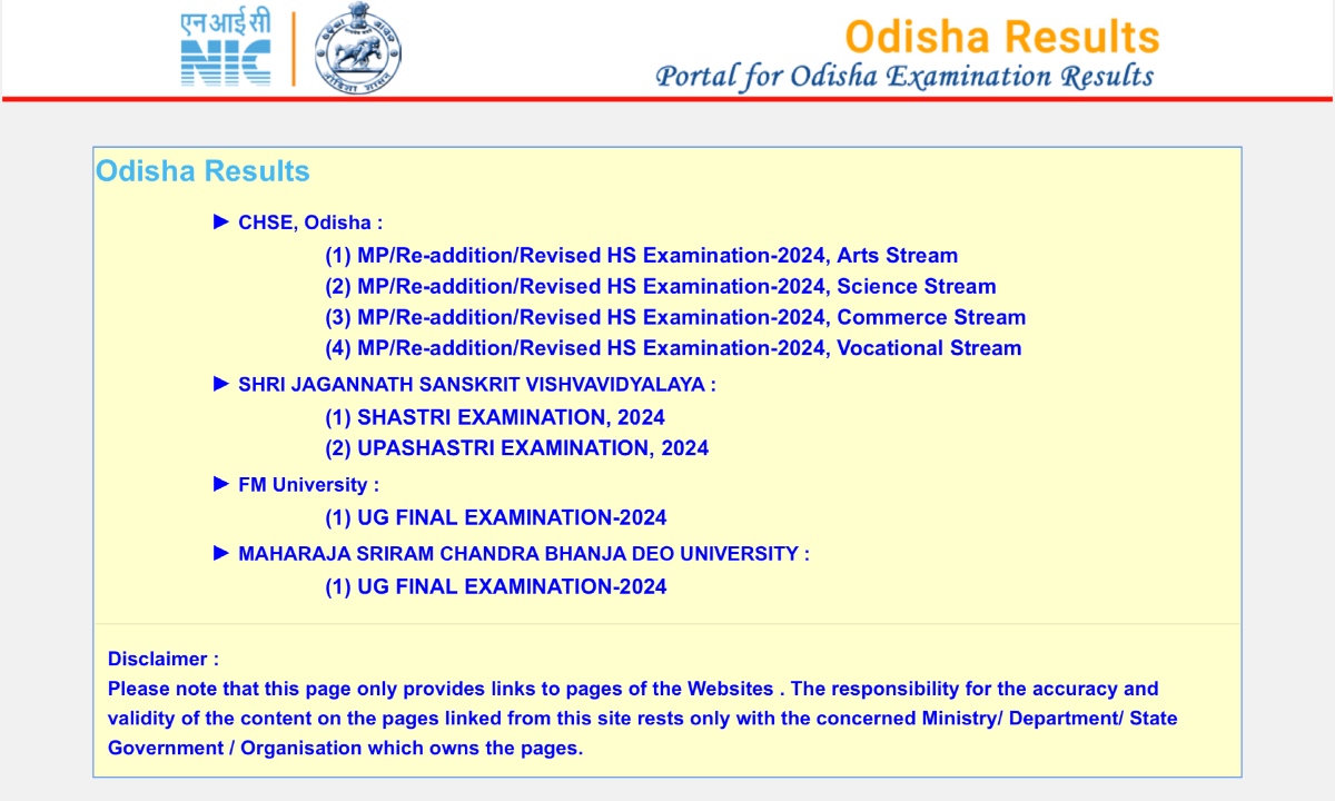 CHSE Odisha 12th Result