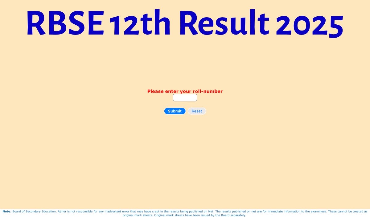 RBSE 12th Result