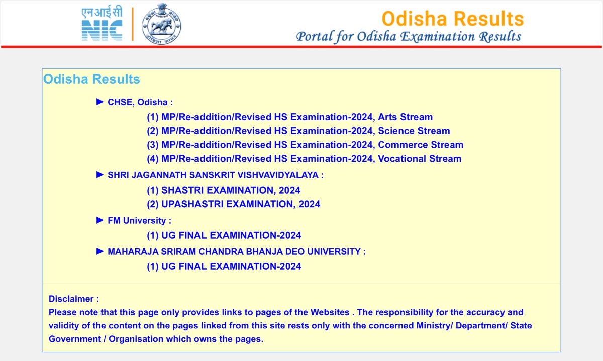 Odisha Class 12th Result