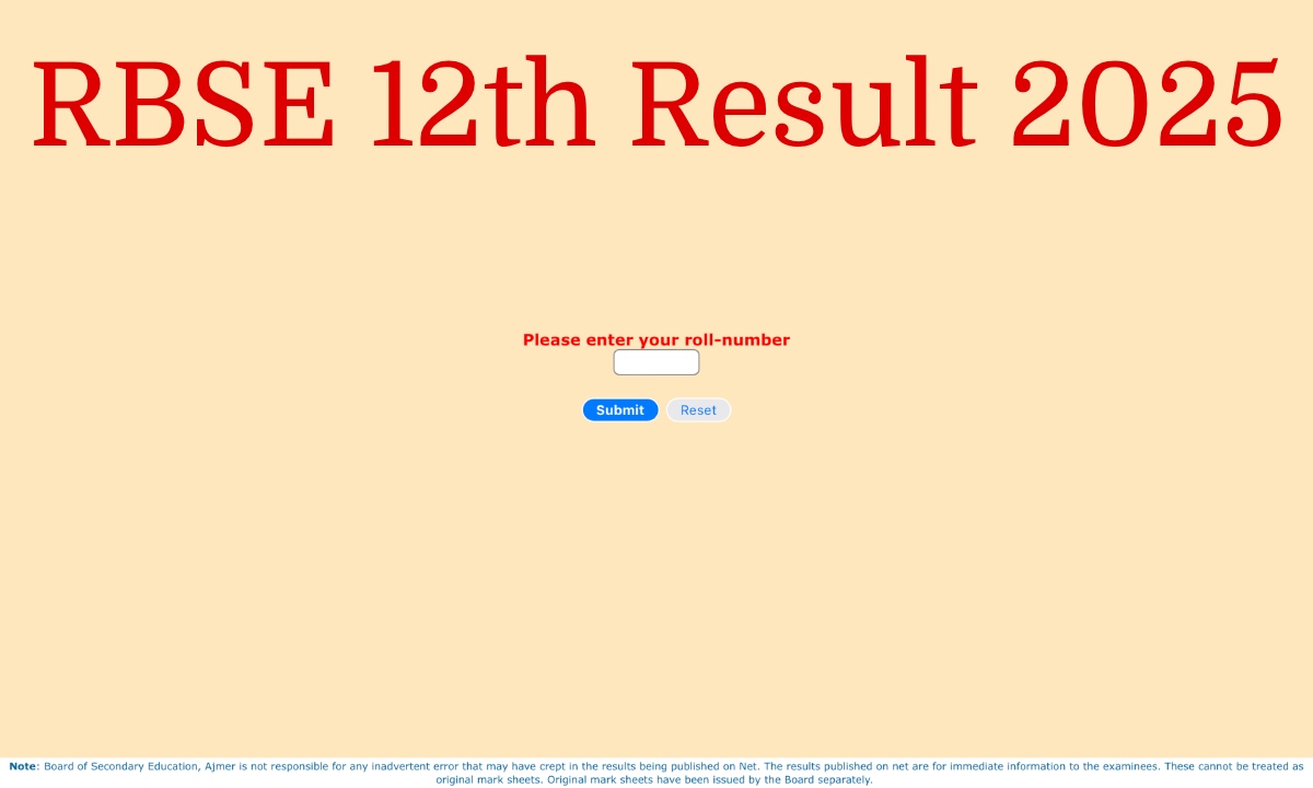 RBSE 12th Result