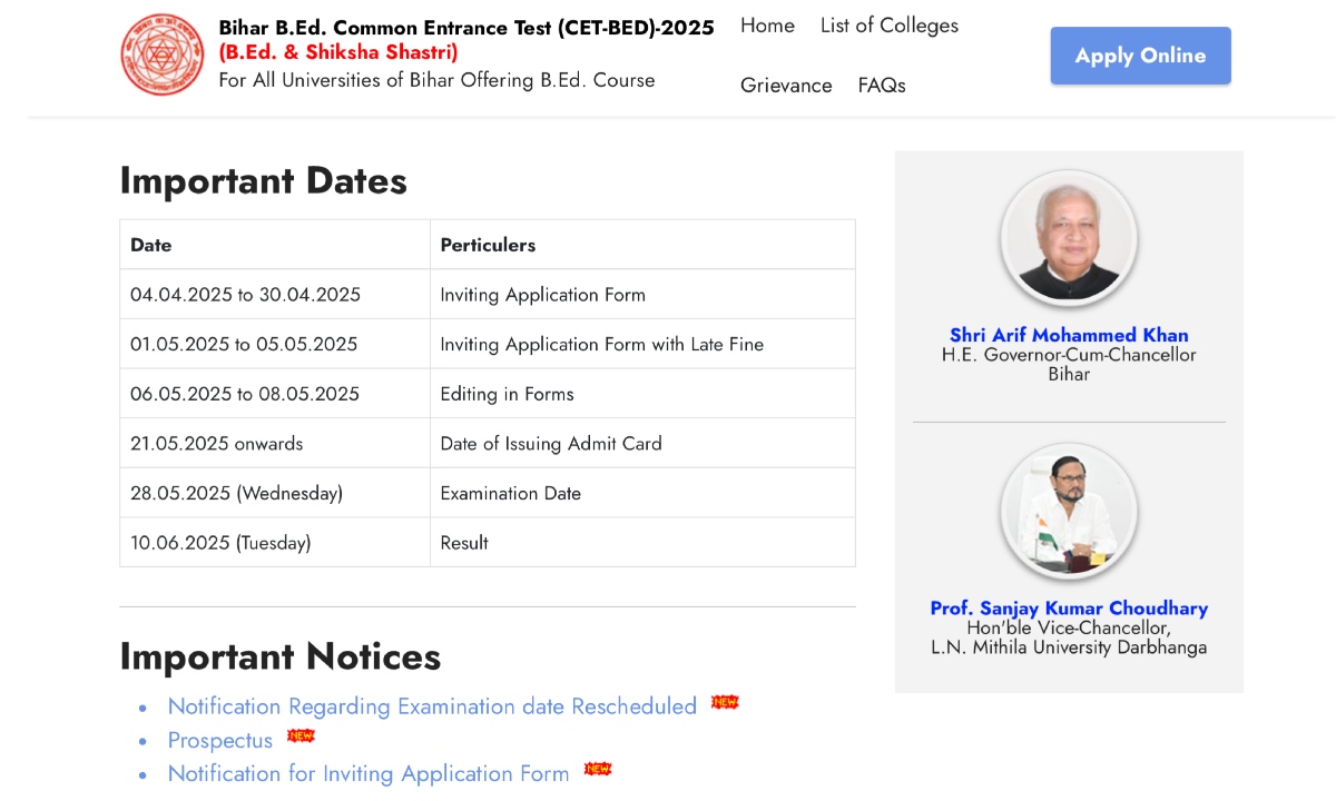 Bihar B.Ed Entrance Exam