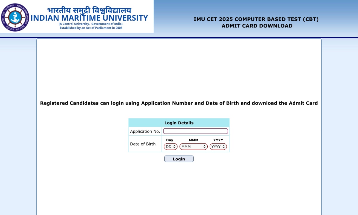 IMU CET Admit Card 