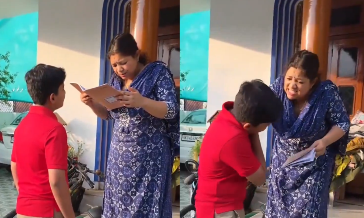 Mother Son Viral Video – मां पर मजेदार निबंध पढ़ती हुई महिला का रिएक्शन, वायरल वीडियो से लिया गया दृश्य