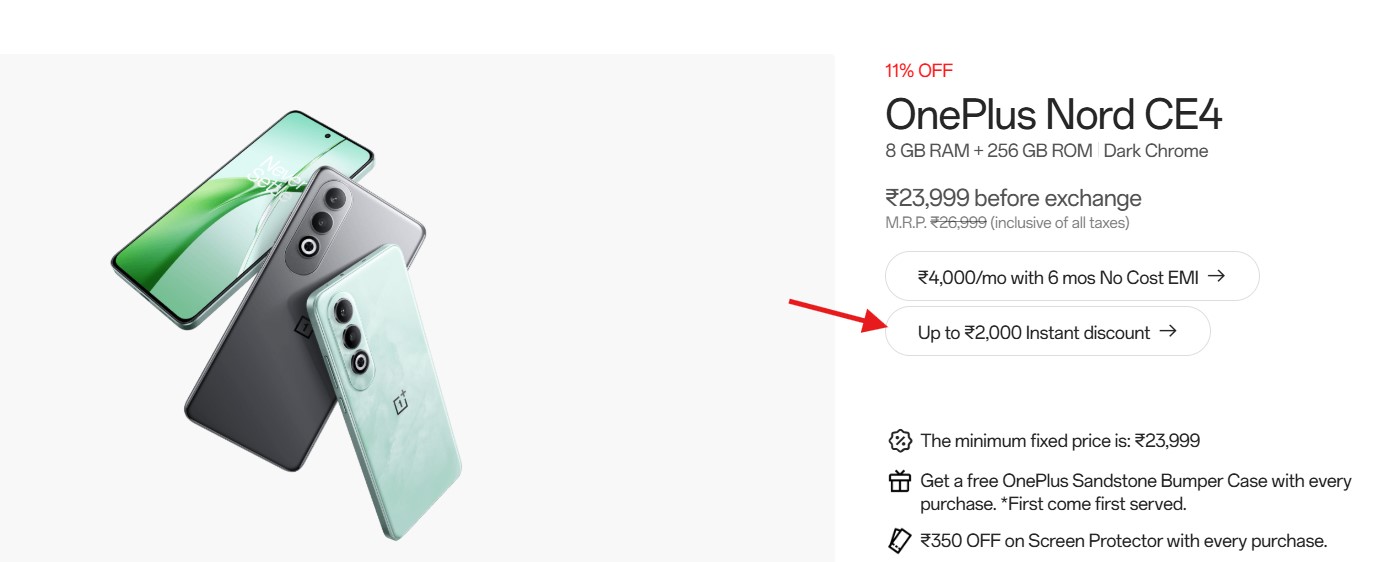 OnePlus Nord CE4 5G Discount Offer