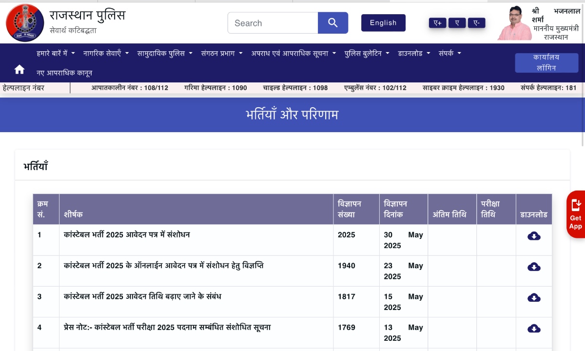 Rajasthan Police Exam Date