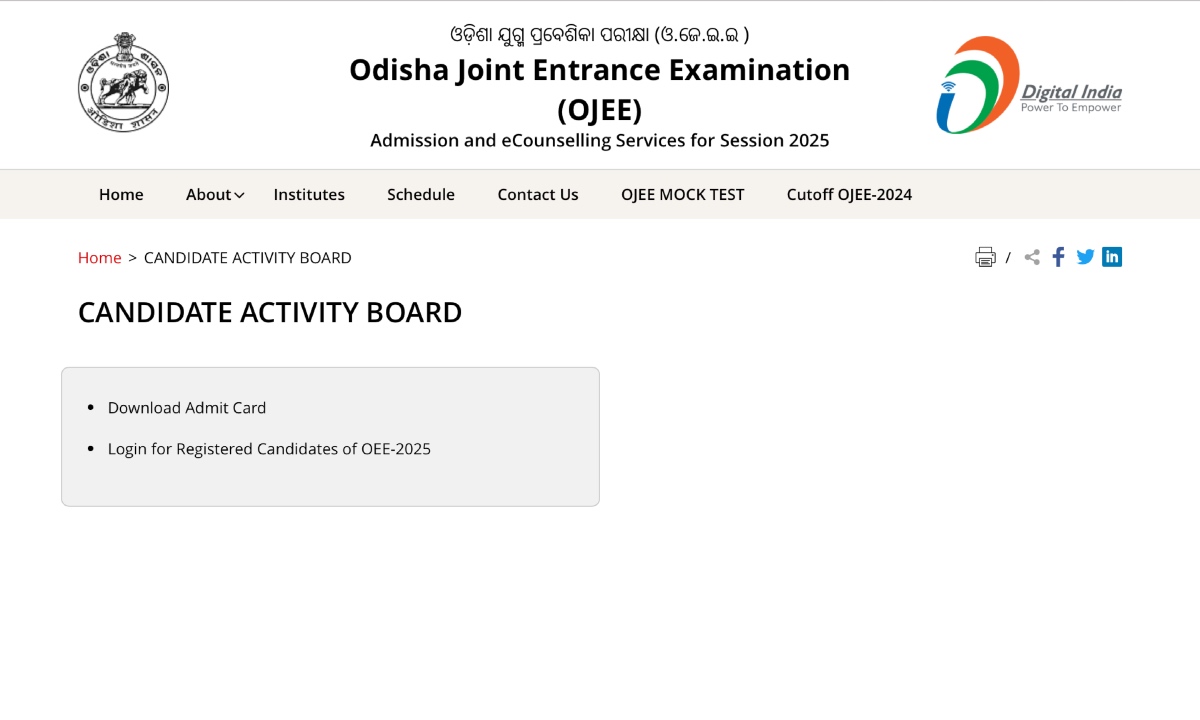 OJEE Exam Result