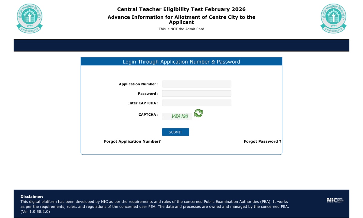 CTET February Exam City