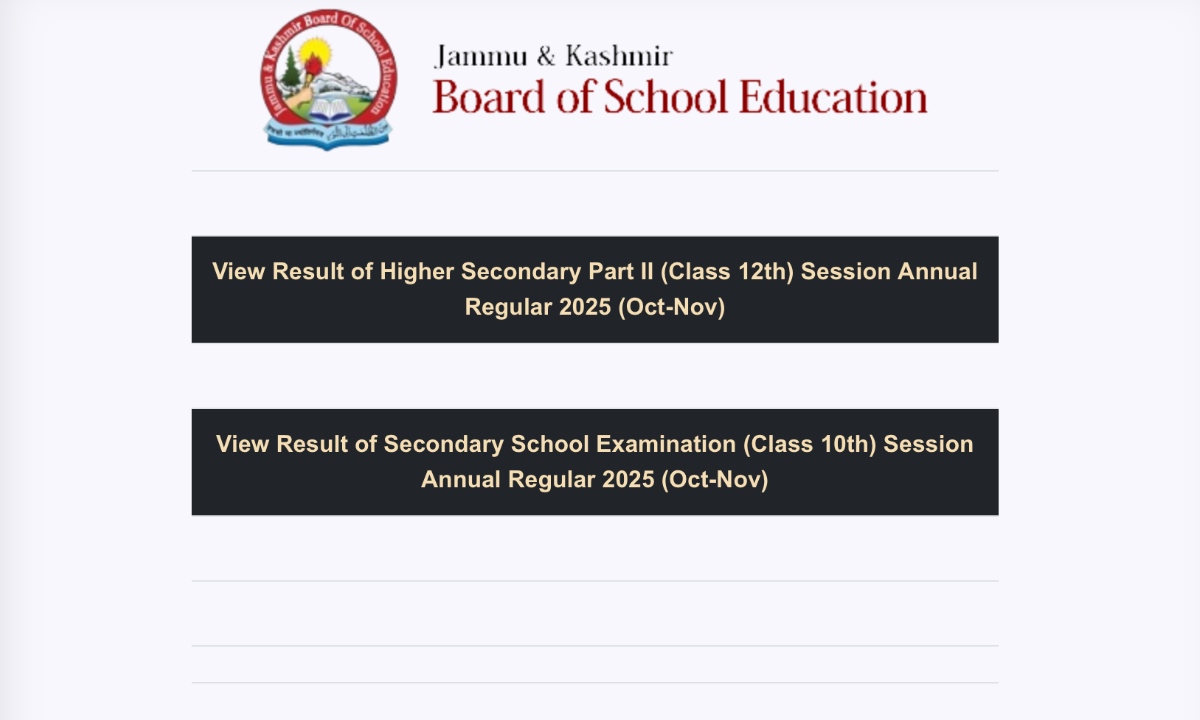 JKBOSE Class 11th Result