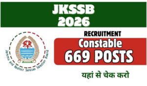 JKSSB Constable Recruitment 2026