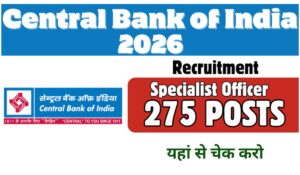 Central Bank of India SO Recruitment 2026