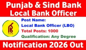 Punjab and Sind Bank LBO Recruitment 2026