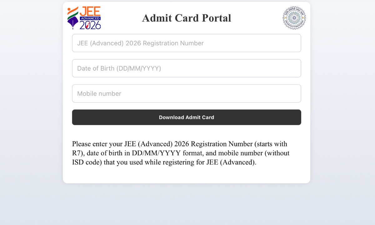 JEE Advance Admit Card