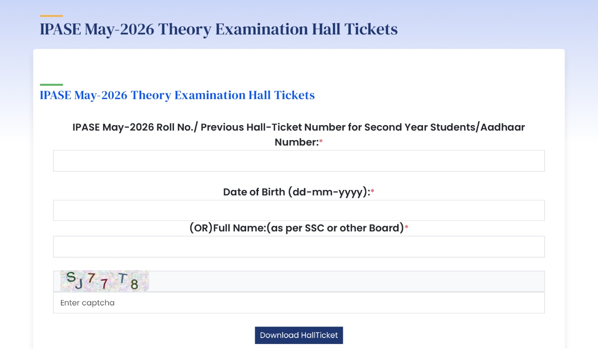 AP Inter Supplementary Hall Ticket